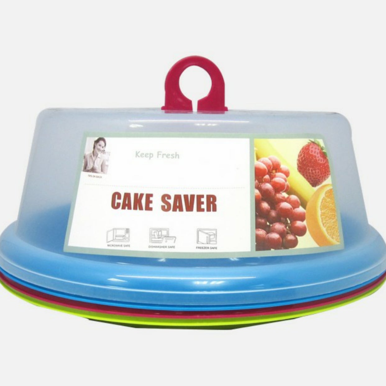 Sure Fresh Reusable Plastic Cake Containers with Lids, 12x4.75 in.